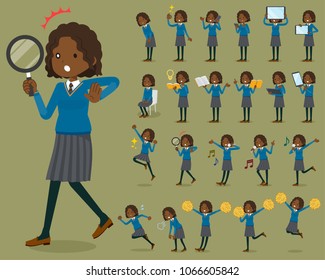 A set of school girl with digital equipment such as smartphones.
There are actions that express emotions.
It's vector art so it's easy to edit.