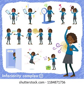 A set of school girl on inferiority complex.There are actions suffering from smell and appearance.It's vector art so it's easy to edit.