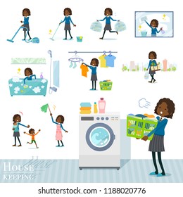 A set of school girl related to housekeeping such as cleaning and laundry.There are various actions such as child rearing.It's vector art so it's easy to edit.