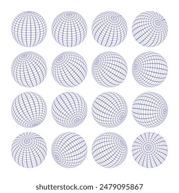 Set of school globe icons. Vector illustration. Sketch for creativity.