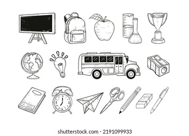 Set of School Handdrawn Illustration