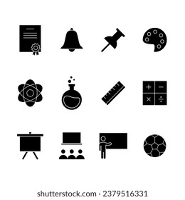 Set of School icon. Black Education icons pack. Vector illustrations