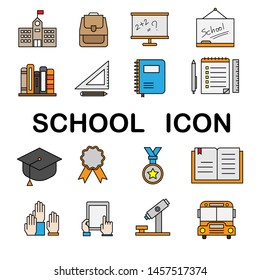 set of school icon -​vector illustration