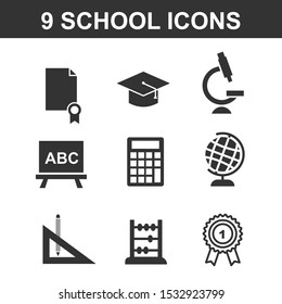 Set of school icon on white background. Education concept