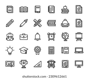 Set of School icon vector logo illustration