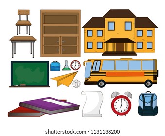 Set of school icons