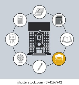 set school icons design 