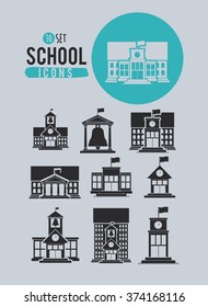 set school icons design 