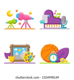 Set of school icons. Vector illustration