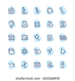 Set of school icons, vector illustration