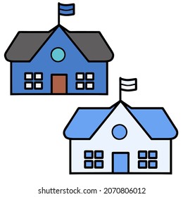 Set of school icons. Vector illustration suitable for clip art, logo, web, or other creative design
