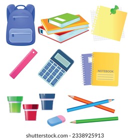 Set School Icons. Vector illustration
