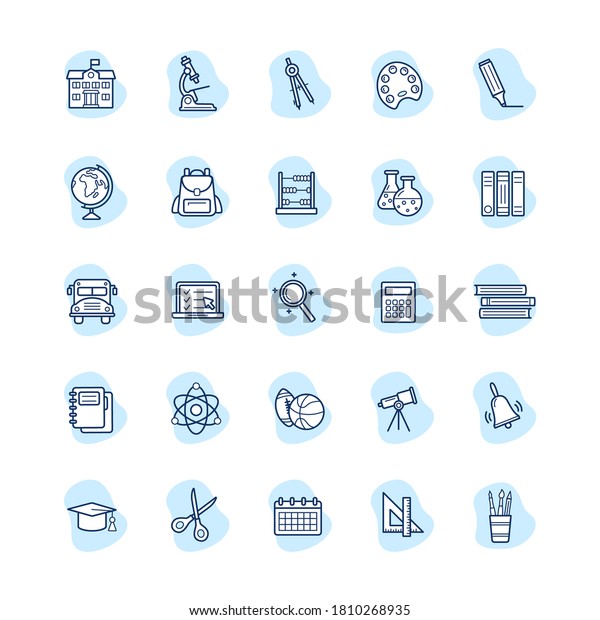 Set of school icons,\
vector illustration