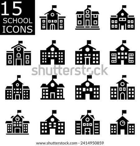 Set of school icons vector. Pictogram design.