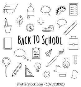 Set of school illustrations. Vector. Back to school.