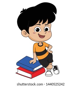 Set of school kids in education concept.vector and illustration.