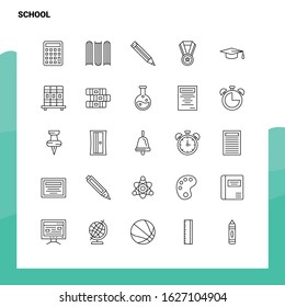 Set of School Line Icon set 25 Icons. Vector Minimalism Style Design Black Icons Set. Linear pictogram pack.