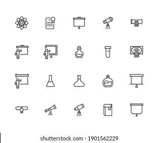 Set of school related vector line icons. Premium linear symbols pack. Vector illustration isolated on a white background. Web symbols for web sites and mobile app. Trendy design.