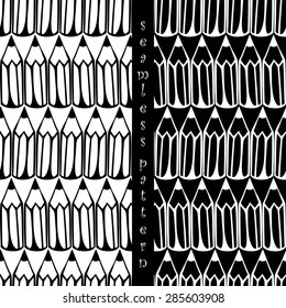 set of school seamless pattern with pencils