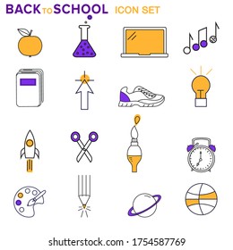 Set of school and study related thin line modern icons