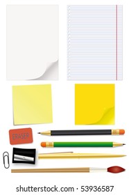 Set of school supplies - an illustration for your design project.