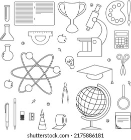 Set Of School Supplies Isolated