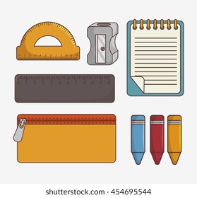 set of school supplies isolated icon design, vector illustration  graphic 