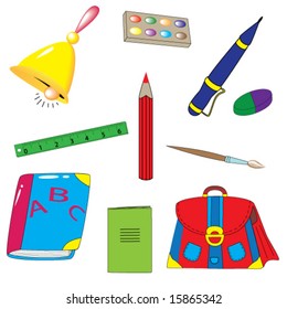 the set of school things vector