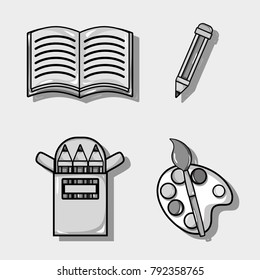 set school tools design to study and learn