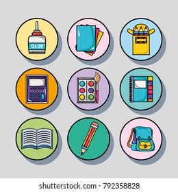set school tools design to study and learn