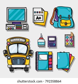 set school tools design to study and learn