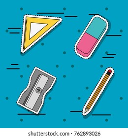 set school tools patches sticker education