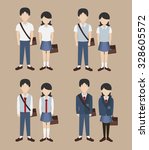 set of school uniform vector