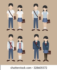 Set Of School Uniform Vector