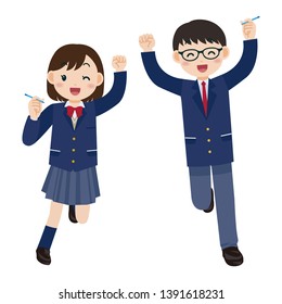 set of school uniform vector illustration