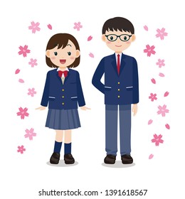 set of school uniform vector illustration