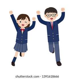 set of school uniform vector illustration