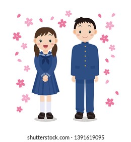 set of school uniform vector illustration