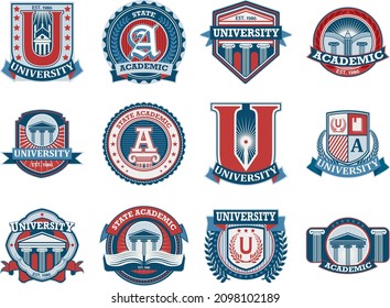 Set of School or university logo