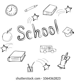 Set of school, vector icons