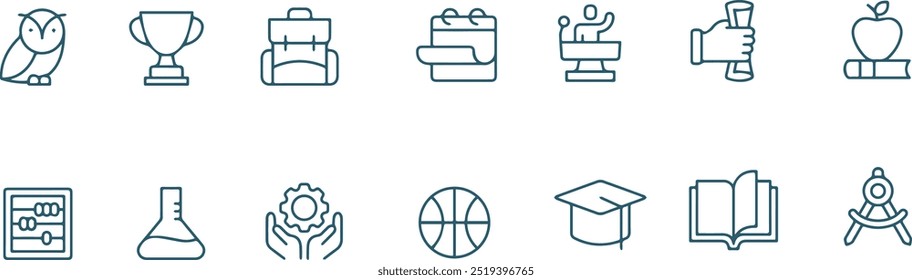 set of school vector line icons , education icon