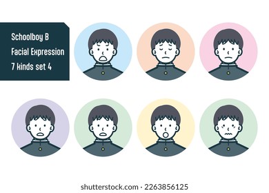 Set von Schoolboy Bust hat Illustrationen.