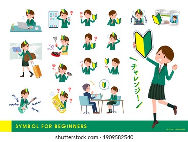 A set of schoolgirl about the beginner mark.It's vector art so easy to edit.