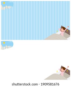 A set of schoolgirl about getting up.It's vector art so easy to edit.