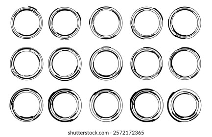 Set of sci fi black circle user interface elements technology futuristic design modern creative on white background vector Illustration.