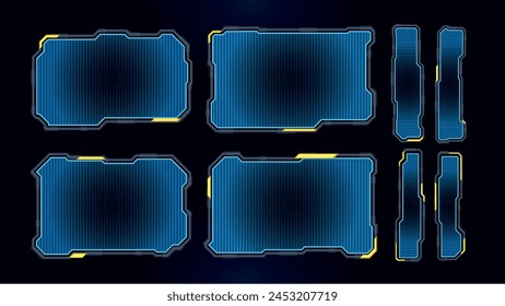 Conjunto de Elementos de interfaz de usuario de dibujos animados de Sci Fi. HUD Abstractas futurista. Bueno para el juego UI. Ilustración vectorial EPS10