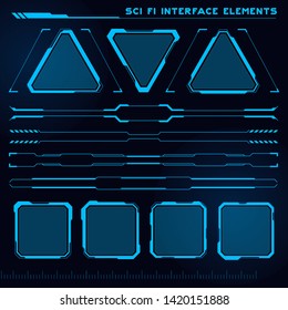 Set of Sci Fi Modern User Interface Elements. Futuristic Abstract HUD. Good for game UI. Vector Illustration EPS10