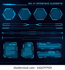 Set of Sci Fi Modern User Interface Elements. Futuristic Abstract HUD. Good for game UI. Vector Illustration EPS10