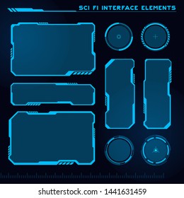 Set of Sci Fi Modern User Interface Elements. Futuristic Abstract HUD. Good for game UI. Vector Illustration EPS10