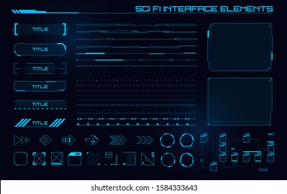 Set of Sci Fi Modern User Interface Elements. Futuristic Abstract HUD. Good for game UI. Vector Illustration EPS10